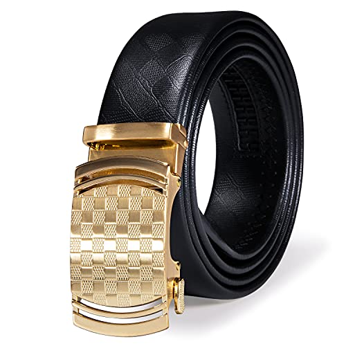 Dubulle Men's Ratchet Belt Gold/Black/Red/Green/Blue/White Automatic Buckle Business Casual Belt Gift - Adjustable Fit