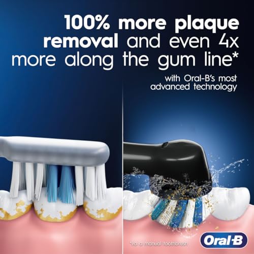 Image of Oral-B iO9 Ultimate Electric Toothbrush, 7 Smart Modes, Pressure Sensor, Interactive Display & AI Personalization, 3hr Quick Charge, 2 Year Warranty by Oral B, IPX7, refill holder,Adult,Black