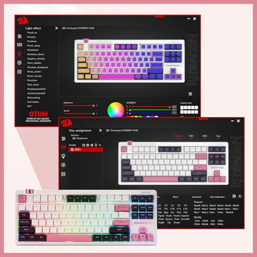 Image of Redragon K729 80% Wired Gasket RGB Gaming Keyboard, 87 Keys TKL Mechanical Keyboard w /Knob Control, Mix-Color PBT Keycaps, Hot-Swap South-Facing Socket & 5-Layer Dampener, Custom Linear Switch