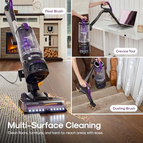 Eureka FlexReach Vacuum Cleaners for Home, Lift-Away, NEU651PL | Anti-Tangle, LED Headlights, Swivel Steering, Pet Hair, Carpet & Hard Floor Cleaning, Purple - image 6