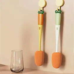 Escova para lavar Garrafa Térmica, Copos, Mamadeiras, Multifuncional 3 em 1, Lave Jarras, Recipientes Estreitos e Delicados, Escova para Limpeza de Garrafas Com Cerdas Resistentes - Cores Aleatórias