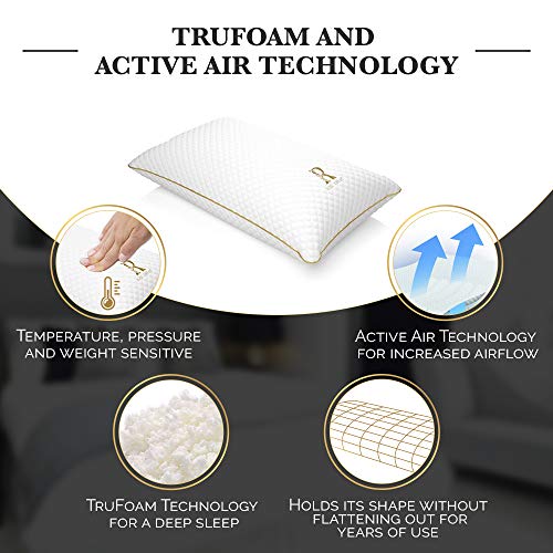 Royal Therapy King Memory Foam Pillow, Neck Pillow Bamboo Adjustable Side Sleeper Pillow for Neck & Shoulder, Support for Back, Stomach, Side Sleepers, Orthopedic Contour Pillow - Thumbnail 2