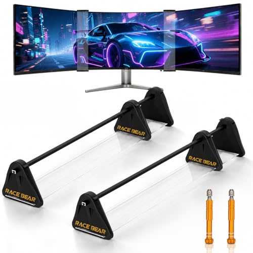 Image of Universal Bezel Free Kit for 21-35 inch Triple Monitor Setup, Monitor Bezel Hider for Curved & Flat Screens, Optical Refraction Lens for Seamless Display, Compatible with Sim Racing & Flight Sim (1 Pair)