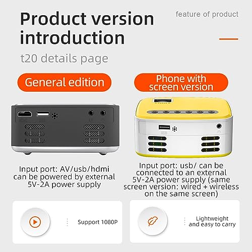 Image of CALANDIS Video Projectors LED 1080P Mini Projector for Smartphone Home Cinema Bedroom | Home Theater Projectors | TV Video & Home Audio