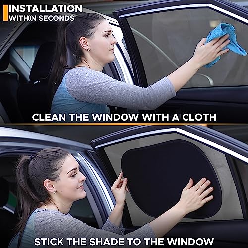 Car Window Sun Shades for Babies - 4 Pack - 20x12 | Sun Protection for Kids | Car Side Window Shades | UV and Glare Protection | Baby Car Accessories