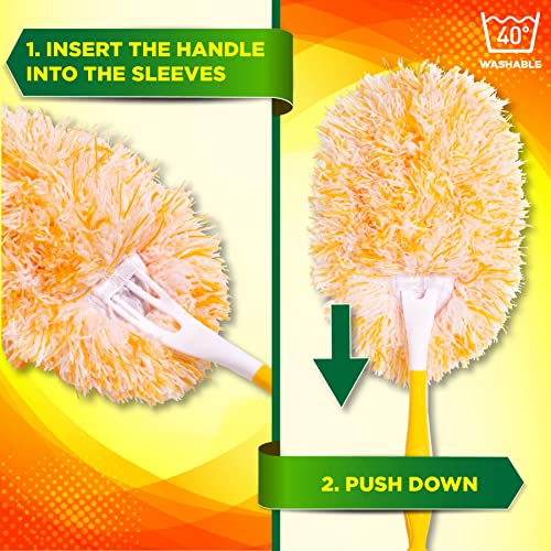 Millifiber Microfiber Reusable Refills For Swiffer Hand Duster, 360 Degree Dry Duster Heavy Duty Refills, 2-Pack (Handle Is Not Included) Air Dry Only #TOP2