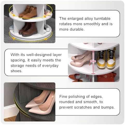 360° Rotating Shoe Organizer - Space-Saving Shoe Rack for Entryway & Closet, Versatile Display Storage Solution, Perfect for Home & Retail Use (60x113cm)