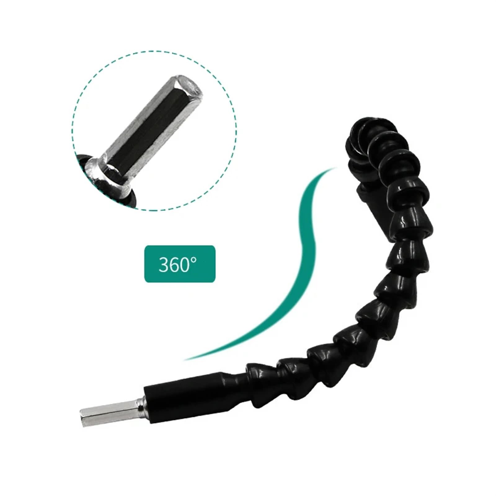 Flexible Bohrer-Verlängerung, Flexible Welle Bits Verlängerung Schraubendreher Bits Halter Universal Schlange Flexible Schlauch Kardanwelle Elektrische Bohrer Power Rod Link(300mm,2pc)
