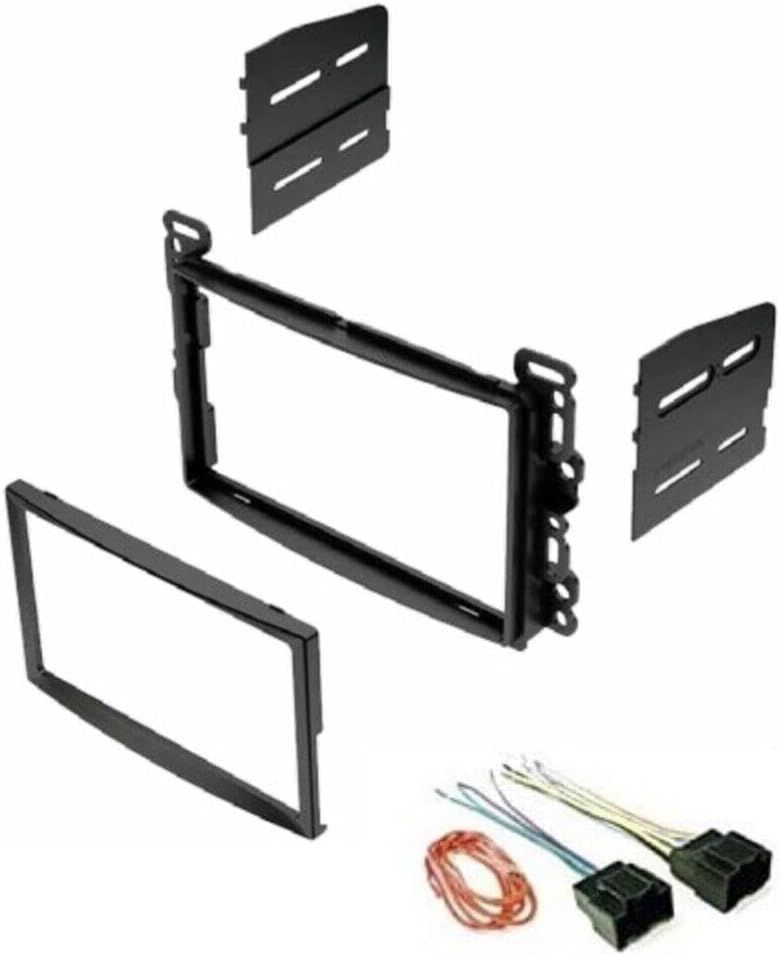 Double Din Car Radio Stereo Install Dash Installation Kit and Wire Harness Made for Chevrolet: 2007-2010 Cobalt, 2006-2011 HHR, 2008-2012 Malibu + More -No Factory External Amp Vehicles