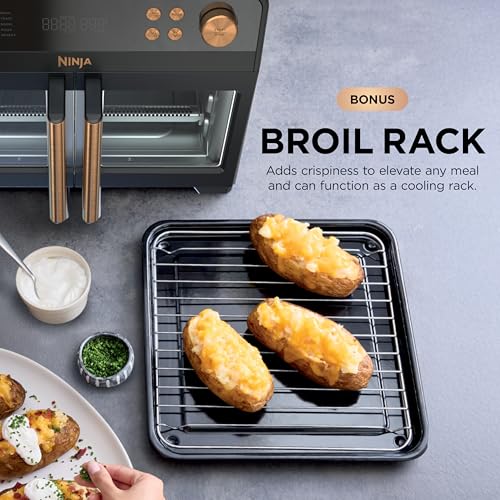 Image of Ninja | French Door Premier Air fry Oven | 10-in-1 functions | 20.3-qt capacity | 5-qt Air Fry Basket, Sheet Pan, Wire Rack, Broil Rack | PFAS-free, Dishwasher-Safe Accessories | Black | FO101BK