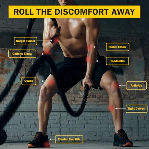 Rolflex The Massage Combo – 3-in-1 Roller for Muscles Deep Tissue with Firm Knobble, Contoured Muscle & Medium Oval Foam – Portable & Easy to Use Arm Massager & Leg Roller