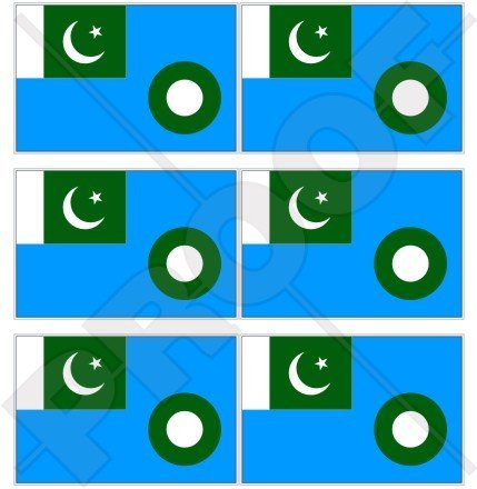 PAKISTAN Pakistani AirForce Flag PAF 40mm (1,6") Mobile Cell Phone Vinyl Mini Stickers, Decals x6