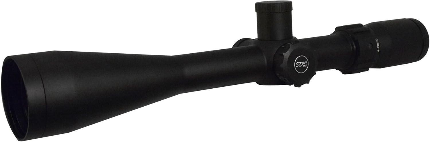 Sightron S-TAC 4-20x50 MOA-2 Target Riflescope, 1/4 MOA Adjustments, Zact-7 Revcoat, Waterproof, Matte Black (26015)