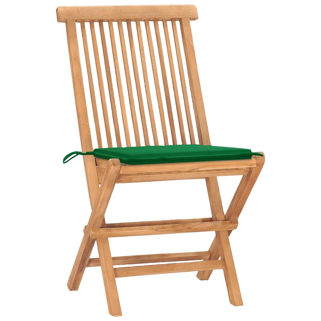 Juego de comedor de jardín con cojín plegable de madera de