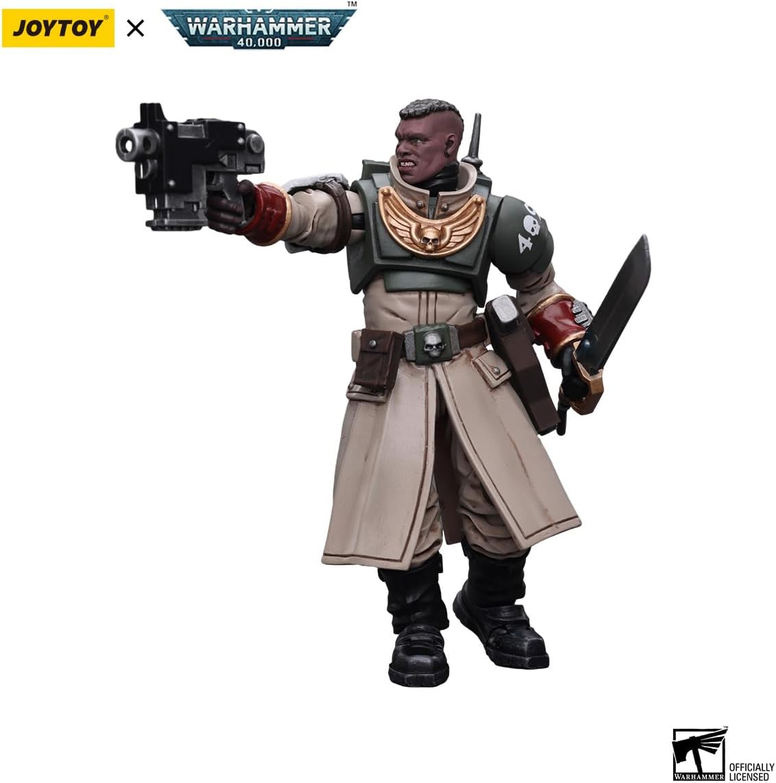Warhammer 40K: Astra Militarum Cadian Command Squad Commander with Power Sword 1:18 Scale Figure