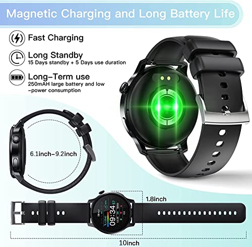 Naudug Smart Watch For Men Women ,Phone Call(Make & Answer) Smartwatch,Ip68 Waterproof,Fitness Tracker, Pedometer,Message Notification,Music Player,Health Monitor,Compatible With Ios Android Phones #TOP6