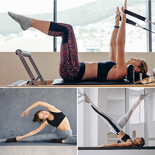 Image of Toes Home Pilates Socks for Women, Cushioned Ankle Grippy Non Slip Socks for Yoga, Hospital, Barre, Home Slipper 2 /4 Pairs