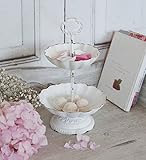 Material: Metall windschief-living Etagere Louisa im Landhaus Shabby Chic Stil, traumhafte Antique Etagere