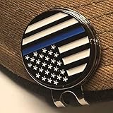 PakedDeals Thin Blue Line Magnetic Golf Hat Clip Ball Marker Reverse Battle Flag Design
