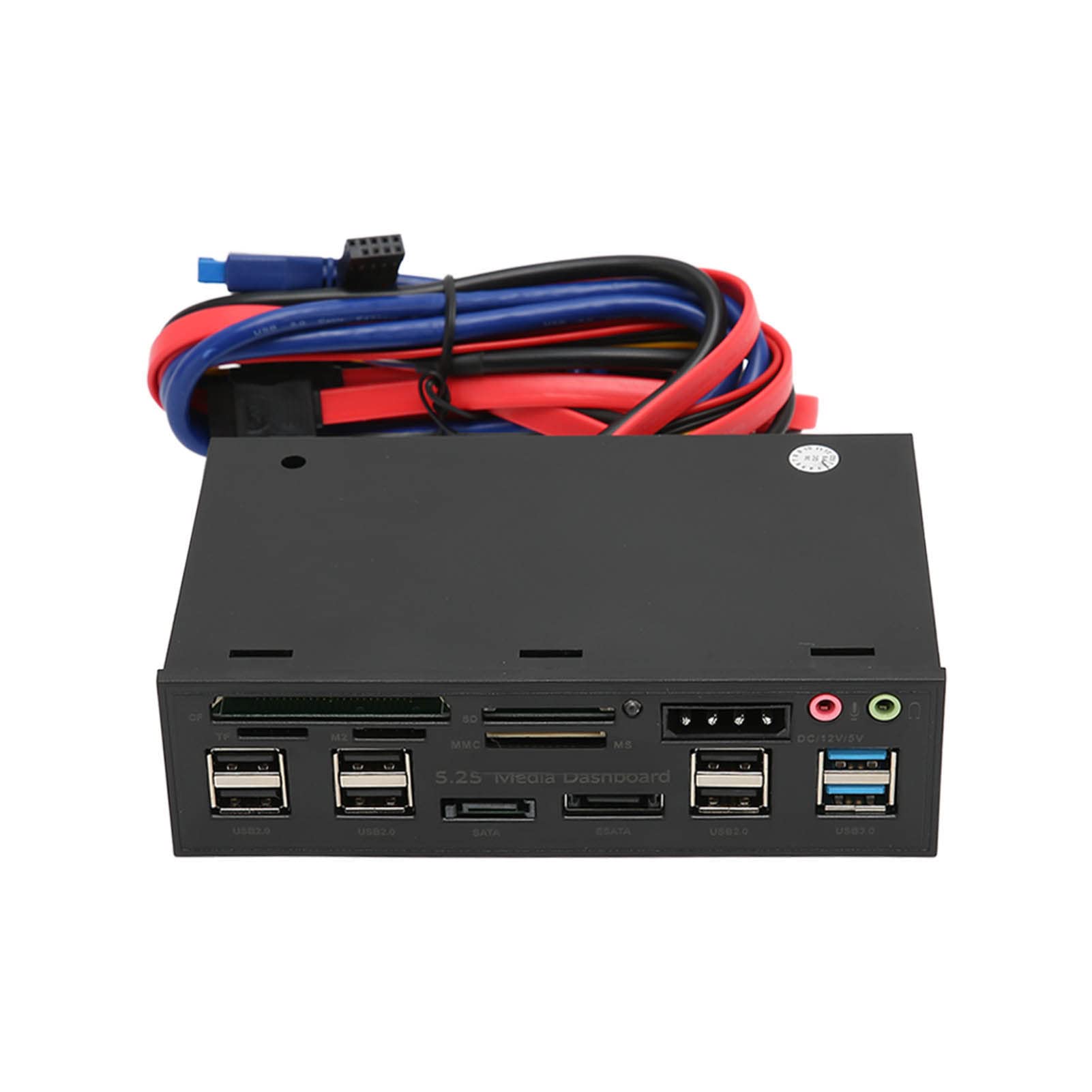 Cryfokt Pannello Frontale Multimediale da 5,25 Pollici con USB 3.0 e Lettore di Schede per Un'esperienza Multimediale Efficiente su PC per Giocatori e Professionisti