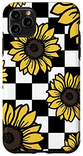 checkerboard with sunflowers