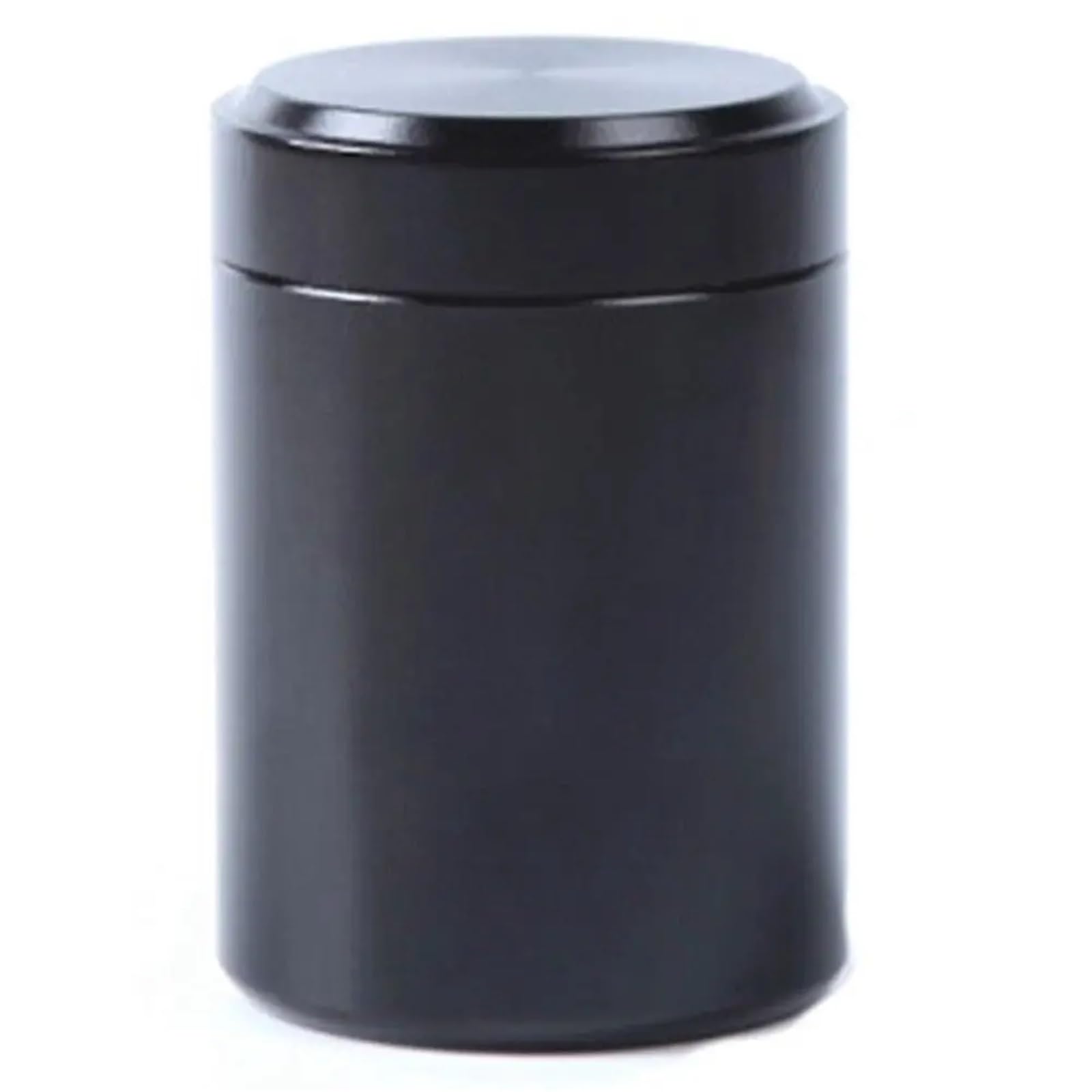 UBOHUZ 8pcs Round Small Aluminum Cans Metal Candy Jar Sealed Loose Tea Packaging Airtight Smell Proof Container Storage Bottles Jars for Tea, Coffee(Black)