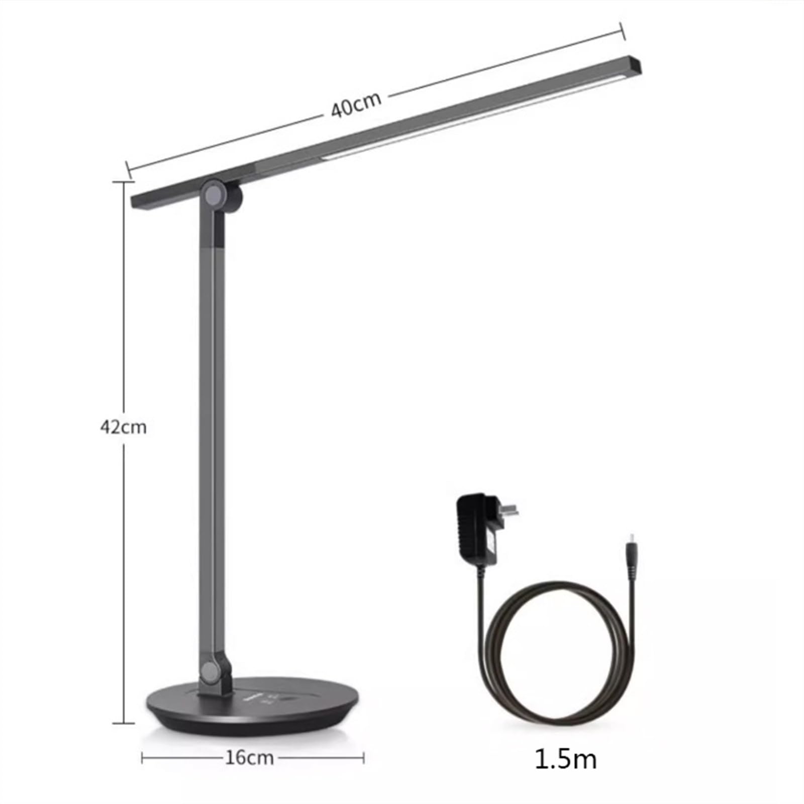 desk lamp Lampa biurkowa Lampa biurkowa LED, lampa stołowa do ochrony oczu z 15 trybami oświetlenia, funkcja dotykowa/pamięć, ściemniana lampka do czytania Lampa zadaniowa do domowego biura (szara)