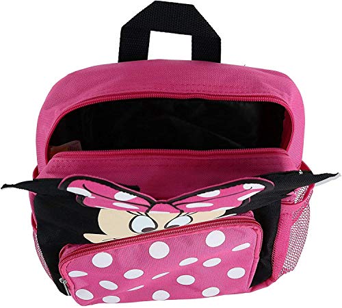 Disney Minnie Mouse Mini Backpack for Toddlers ~ Deluxe 12" Minnie Face Bag with 3D Ears and Bow (Minnie Mouse School Supplies Bundle)4