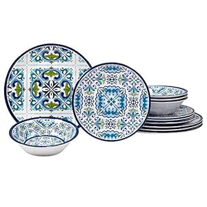 Certifiedinternationalmosaic12pcmelaminedinnerwaresetservicefor4multicolor Urban Country Home Decor Certified international mosaic 12 pc melamine dinnerware set service for 4 multicolor urban country home decor