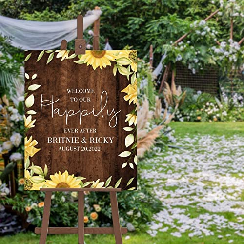 Panneau calligraphie rustique tournesols haut de gamme sur mesure