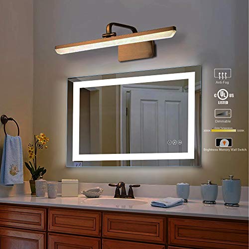 image for HAUSCHEN HOME 32 x 40 inch Bathroom Vanity Mirror, LED Backlit+Wall Mo