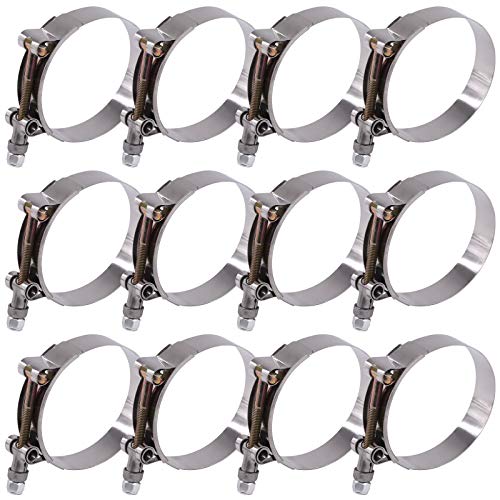 Glarks 12 abrazaderas de manguera de acero inoxidable de 70-80 mm, abrazaderas de manguera suave de admisión turbo
