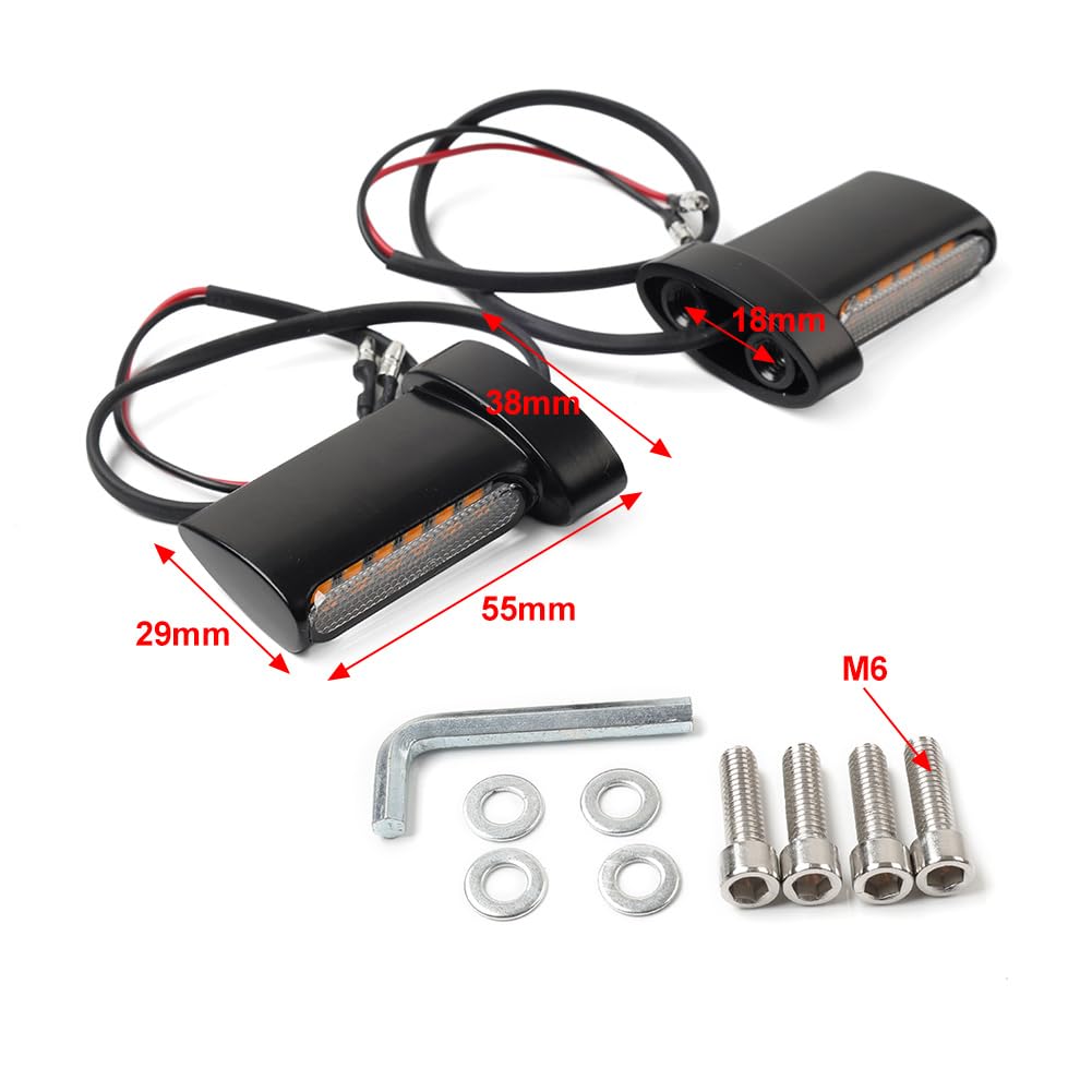 Cnfang4 2 PCS 5.180 Degrees Motorcycle Brake Taillights Rear LED Turn Signals LED Indicator Blinker Zinc Alloy Black for Harley Dyna for Sportster XL 883 1200