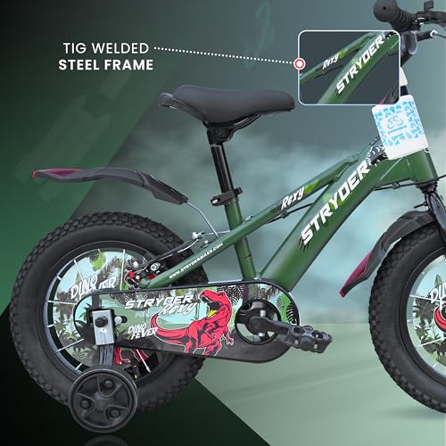 Image of Stryder 14T Rexy Kids Cycle | Age 3-5 Years | Height 36-40″ | Olive Green /Black