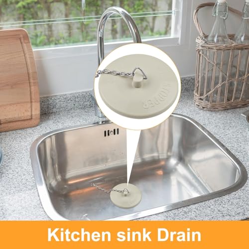 Tapón de goma para desagüe universal beige miniatura 5