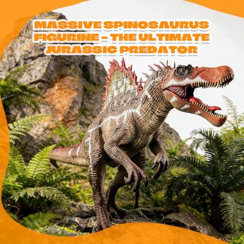 Image of PATPAT 14.5 inch Spinosaurus Toy, Realistic Spinosaurus Action Figure with Action Jaw, Collectible Jurassic Dinosaur Toy for Kids Gift, Educational Play & Home Decoration, 37x18x10cm