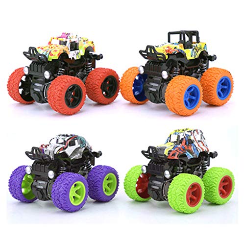 JINGYUAN Inercia Tracción en Las Cuatro Ruedas Vehículo Todoterreno Modelo de simulación 4 Juegos Coche de Juguete a Prueba de Golpes y caídas
