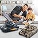 RC Tank Set,1/24 RC Battle Tank Set Toy Tanks with Life Indicators and Spray,2.4G Remote Control with Realistic Sounds and Lights,RC Army Toys for Boys Age 6+ Year Old Gifts for Kids and Adults