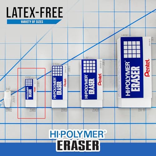 Image of Pentel Hi-Polymer Eraser - White Polymer Block Erasers, Small, Pack of 18