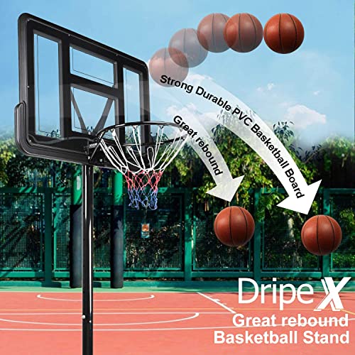 Dripex Basketball Hoop Outdoor 10FT Adjustable Height Goal, Portable