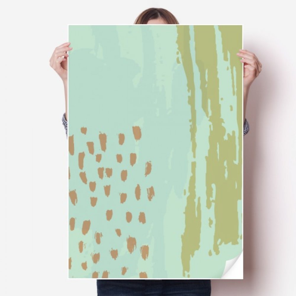 Chambre decal 80x55cm poster plantes motif matcha pour coin nuit zen