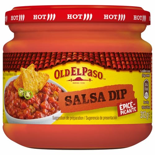 Old El Paso Salsa Dip Picante, Ideal para Dippear tus Nachos, Apta para Vegetarianos, 1 Bote, 312g