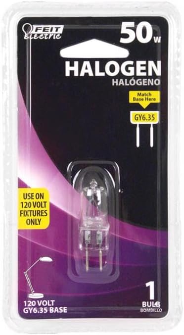 Feit Electric BPQ50T4/JCD/RP 50 Watt T4 JCD Halogen Bulb with Bi-Pin Base, Clear