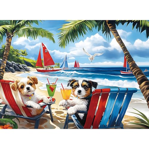 300 Piece Jigsaw Puzzle for Adults, Kids, and Seniors – Cute Dogs Puzzle, Large Pieces, Eco-Friendly Recycled Cardboard, Perfect Family Activity and...
