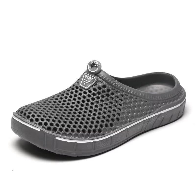 Zonkacen Male Female Non Slip Wrap Toe Comfortable Beach Shoes for Summer Athletic Street Walking Wading Travel Aqua Upstream Surfing Bath Gray Men 8.5/Women 10