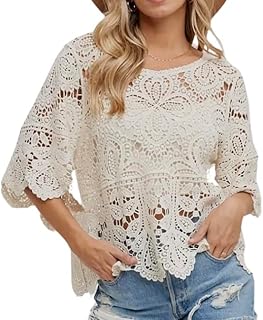Open Knit Crochet Top Natural - Buy now