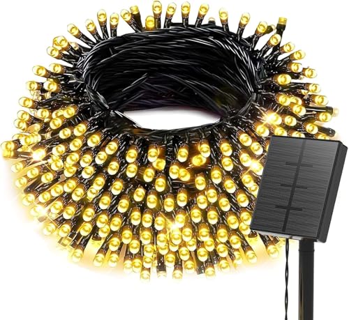 SOLARBABY Solar Lichterkette Aussen,22M 200 LED Warmweiß Lichterkette...