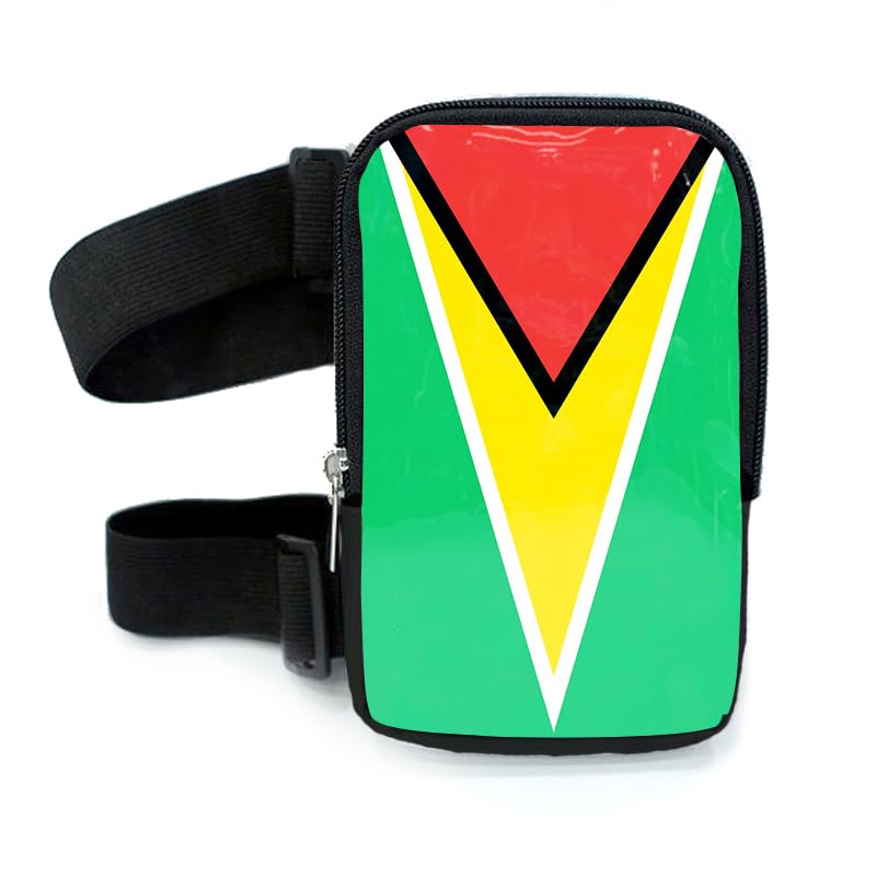 Guyana Flag Thigh Bag | Leg Harness for Women | Outdoor Waist Pouch | Carnival Hiking Travel Fanny Pack with Adjustable Straps | Guyana