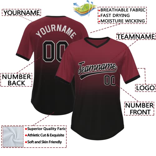 Custom Gradient Baseball Jersey Stitched/Printed Personanlized Hip Hop Shirts Sports Uniform for Men/Women/Youth/Preschool miniatura 2