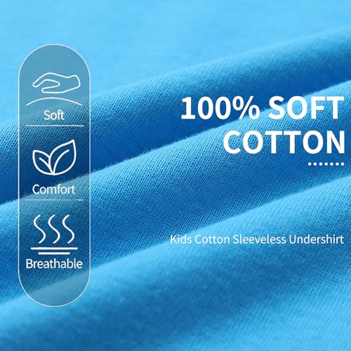 Image of Phedrew 6 Pcs Kids Soft Undershirt Tank Tops Cotton Undershirt Sleeveless Shirts for Girls Boys Unisex
